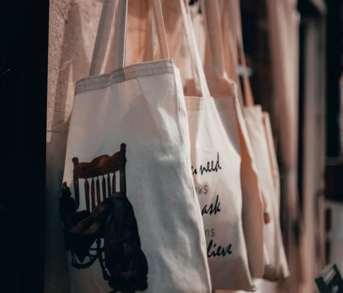 sacs de courses personnalisés en coton bon marché